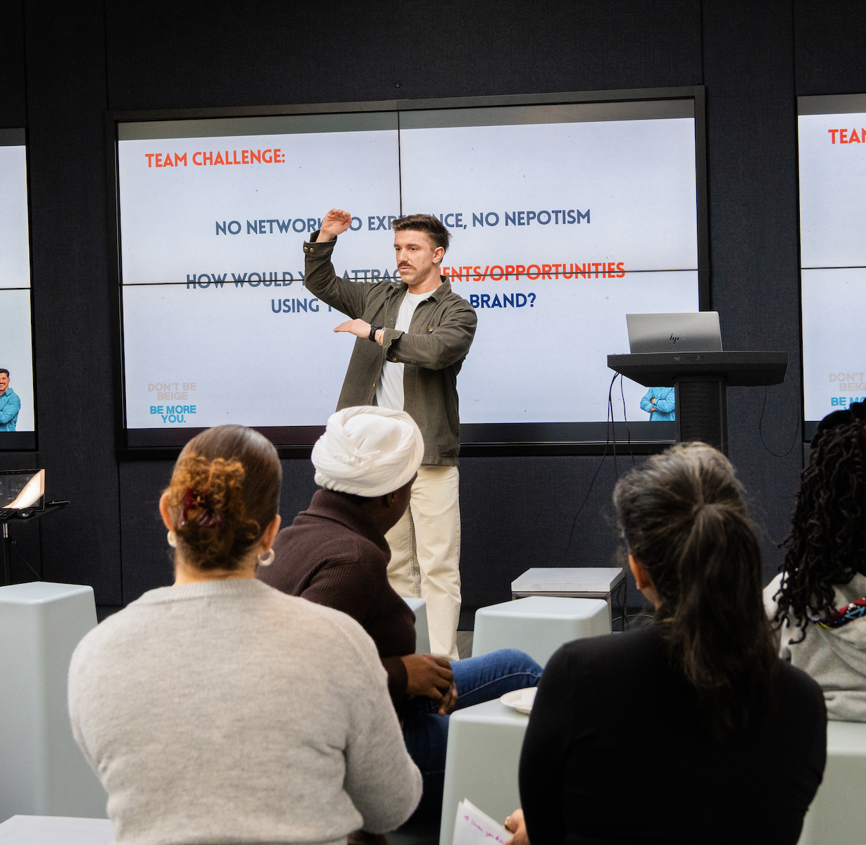 Ben Stickland speaking at Heriot-Watt University